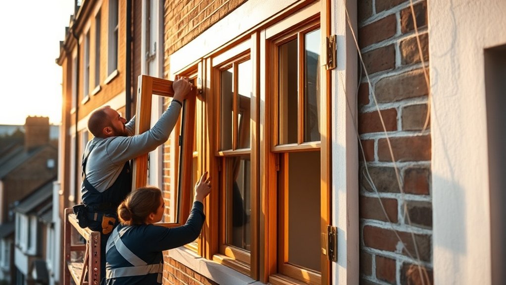 Wooden Window Installation Lower Edmonton